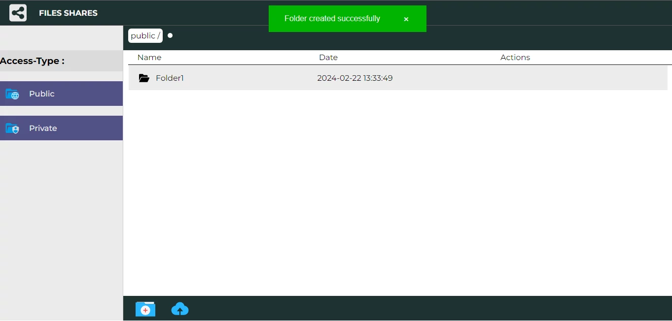 Screenshot of Files Shares
