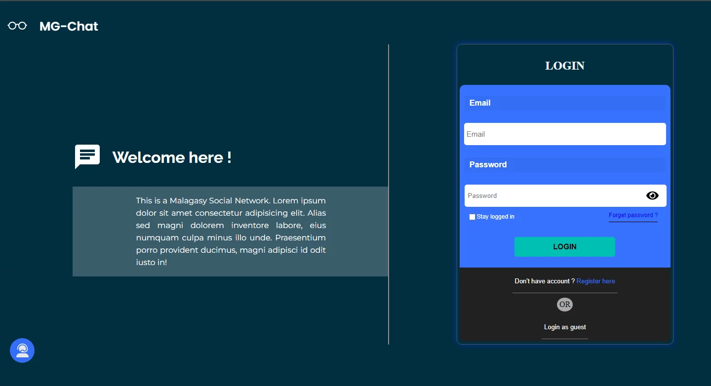 Screenshot of MG Chat